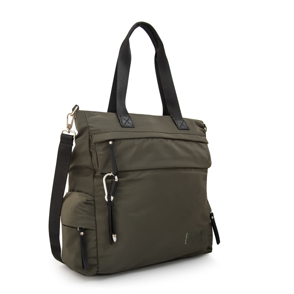 Cartera Dos Asas Portalaptop Oblina Nylon Verde Oliva