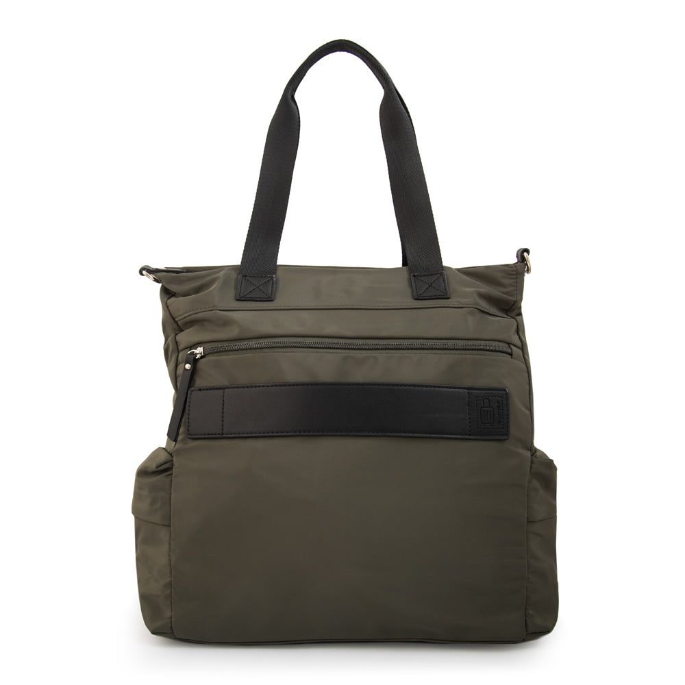 Cartera Dos Asas Portalaptop Oblina Nylon Verde Oliva