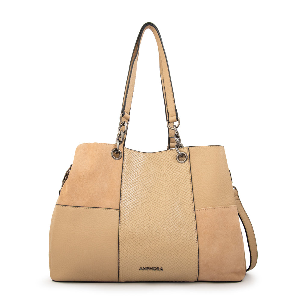 Cartera Dos Asas Jesse Beige