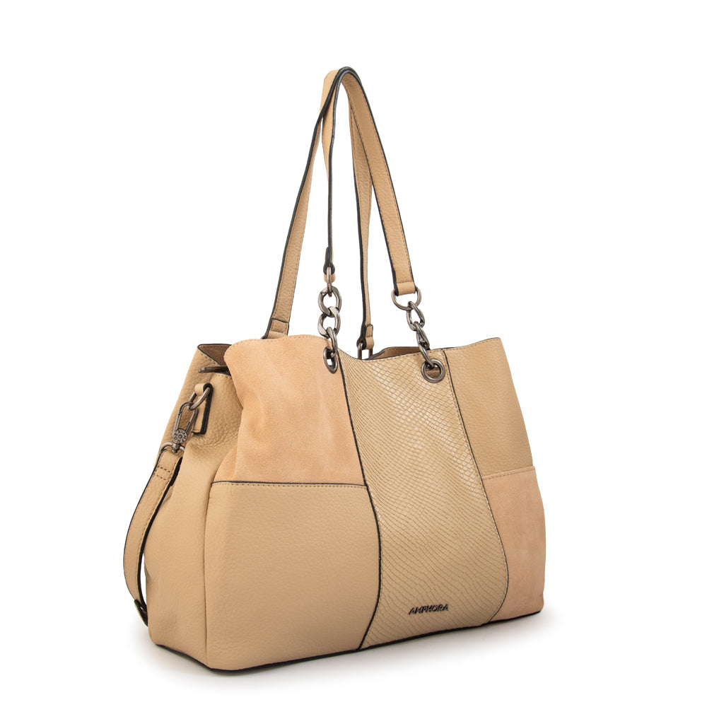 Cartera Dos Asas Jesse Beige