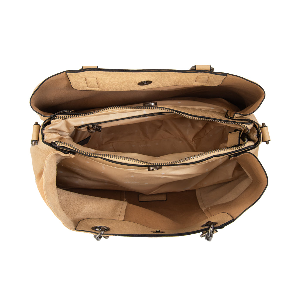 Cartera Dos Asas Jesse Beige
