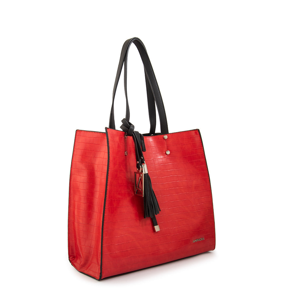 Cartera Dos Asas Allure Rojo Oscuro