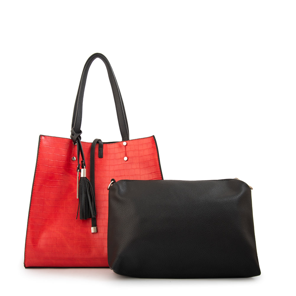 Cartera Dos Asas Allure Rojo Oscuro