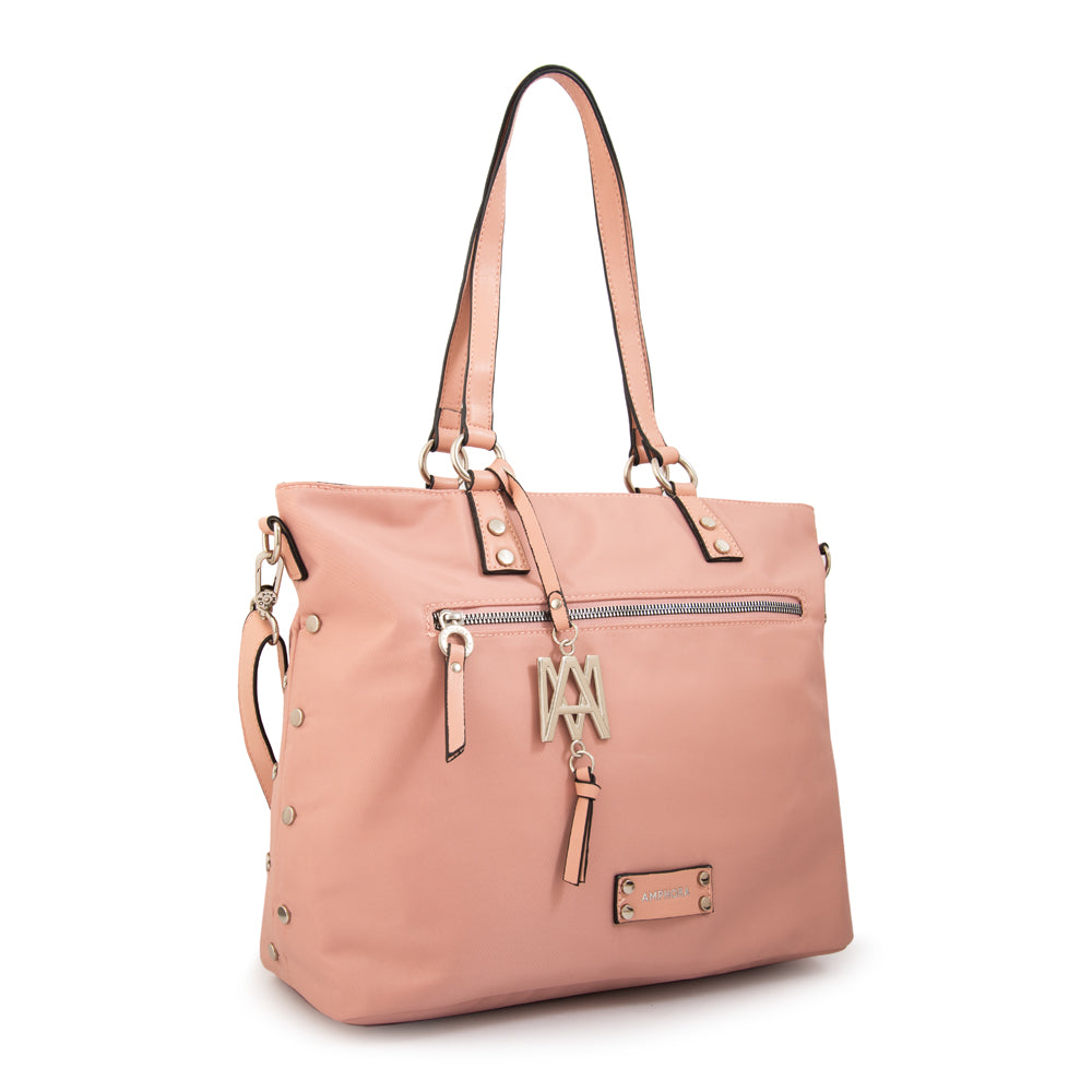 Cartera Dos Asas Portalaptop Donatela Nylon Rosado