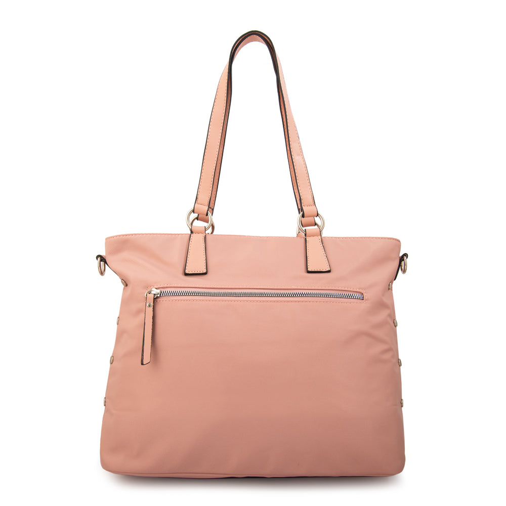 Cartera Dos Asas Portalaptop Donatela Nylon Rosado