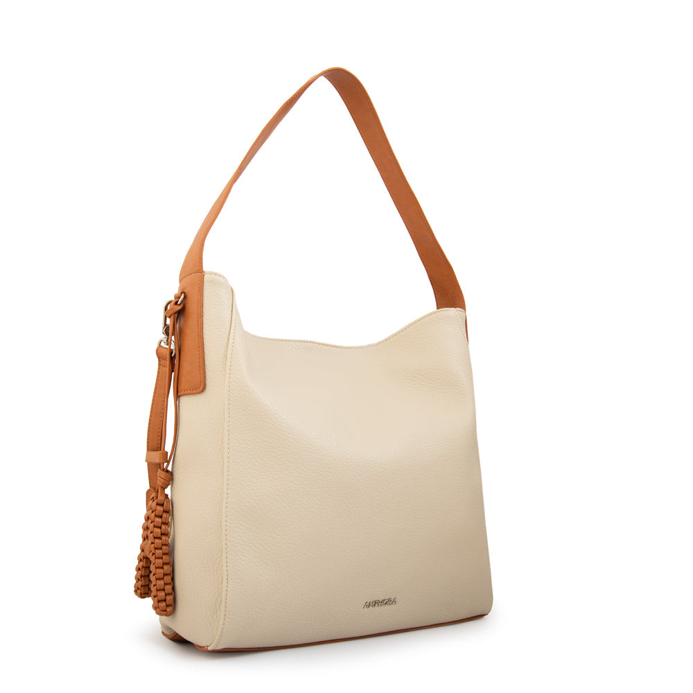 Cartera Corte Recto Casimira Blanco Crudo