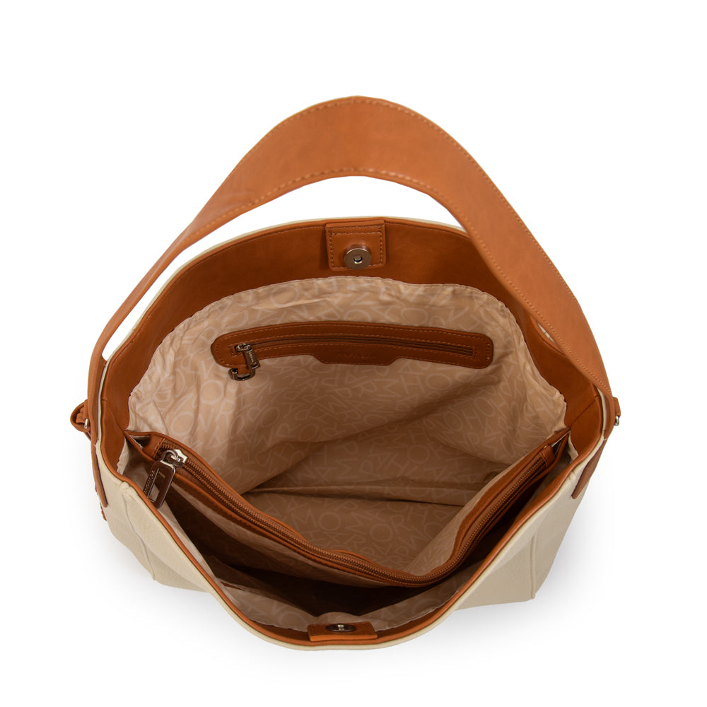Cartera Corte Recto Casimira Blanco Crudo
