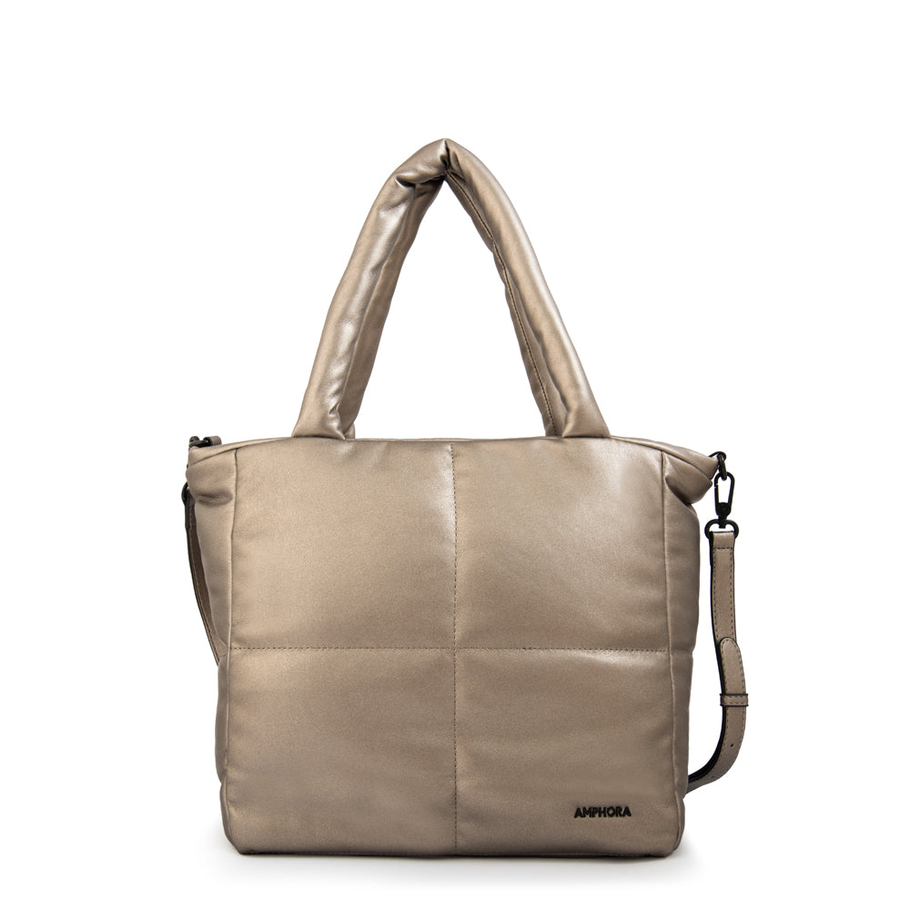 Cartera Dos Asas Guyana Plateado Oscuro
