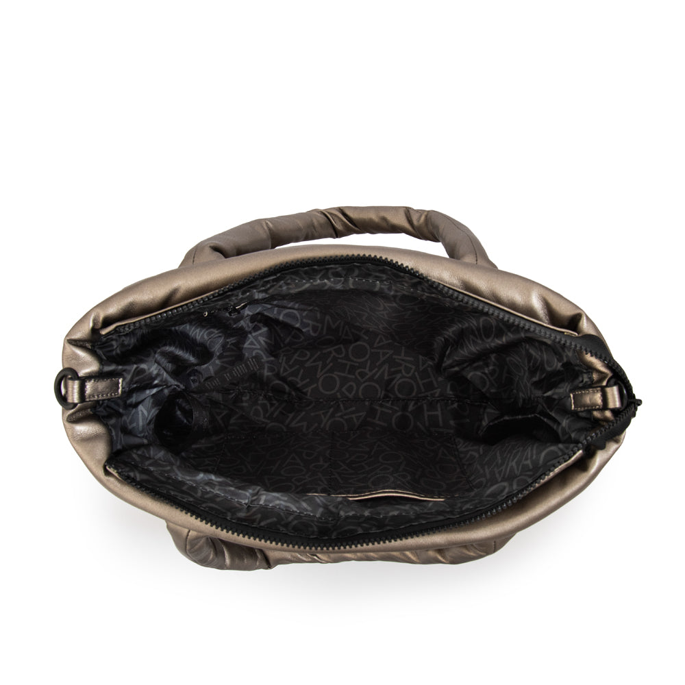 Cartera Dos Asas Guyana Plateado Oscuro