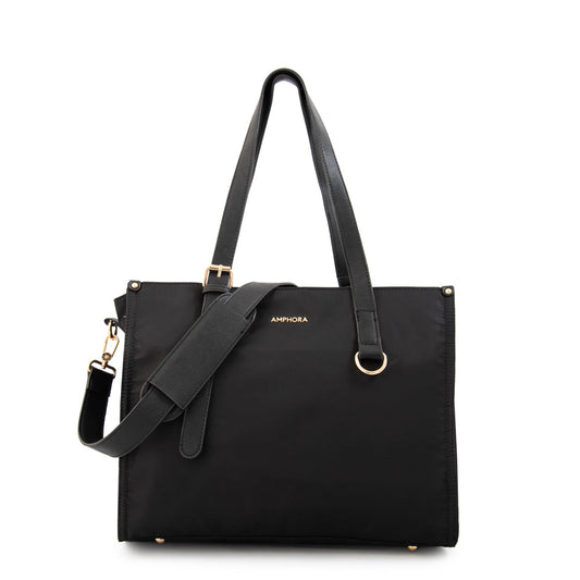 Cartera Dos Asas Porta Laptop 14" Fiorela Negro