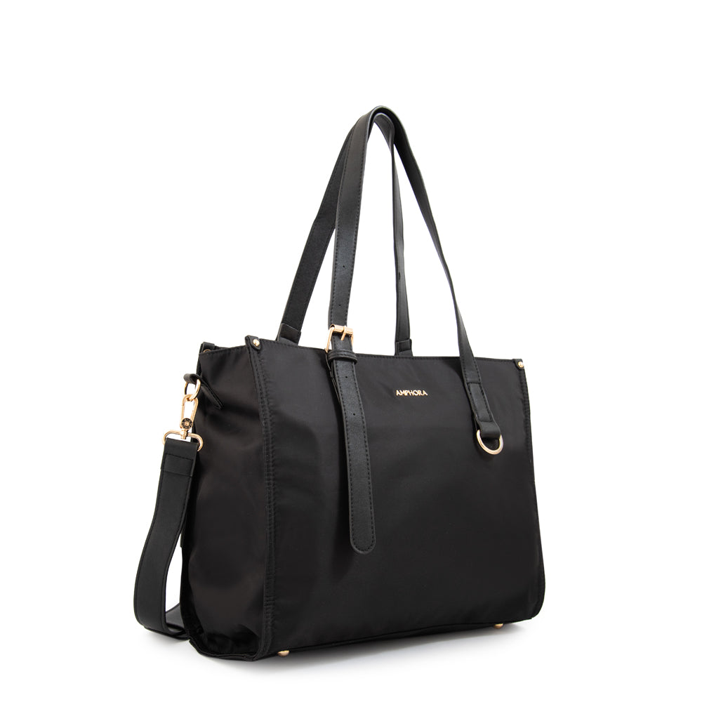 Cartera Dos Asas Porta Laptop 14" Fiorela Negro