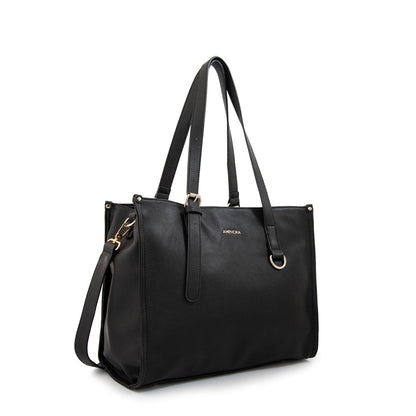 Cartera Dos Asas Porta Laptop Fiorela Negro Especial