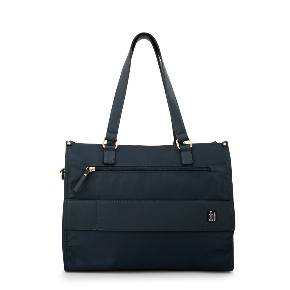 Cartera Dos Asas Porta Laptop 14" Fiorela Azul Oscuro