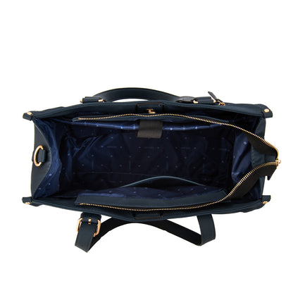 Cartera Dos Asas Porta Laptop 14" Fiorela Azul Oscuro