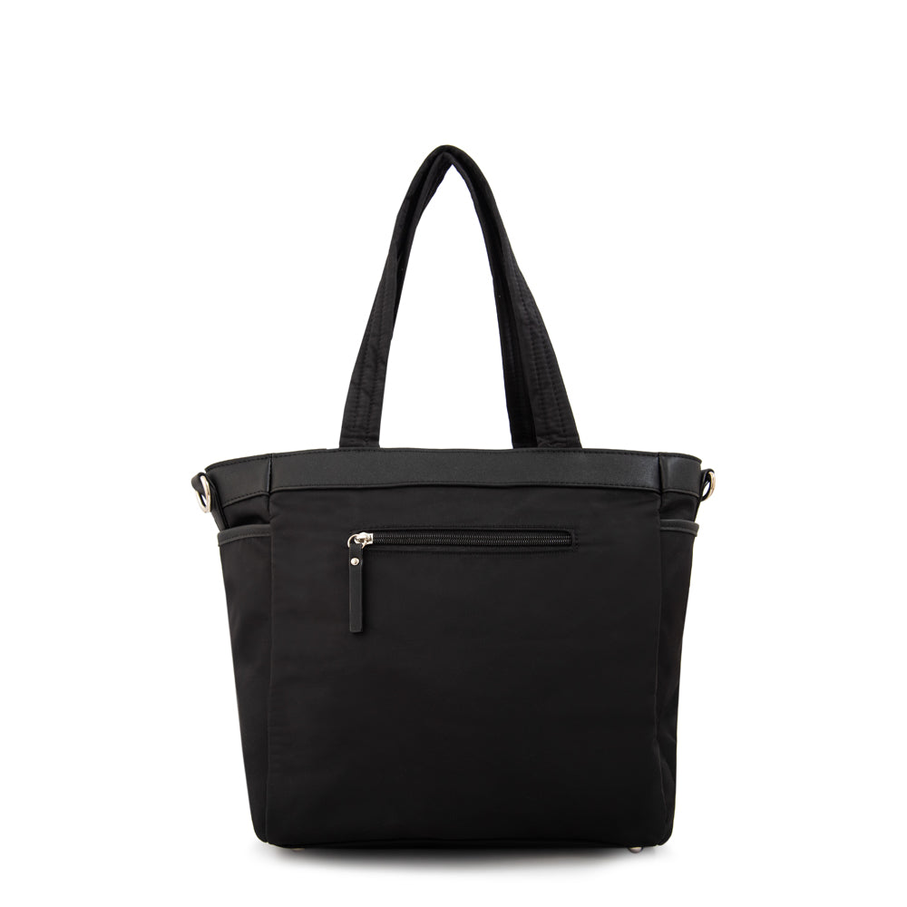 Cartera Dos Asas Evany Nylon Negro