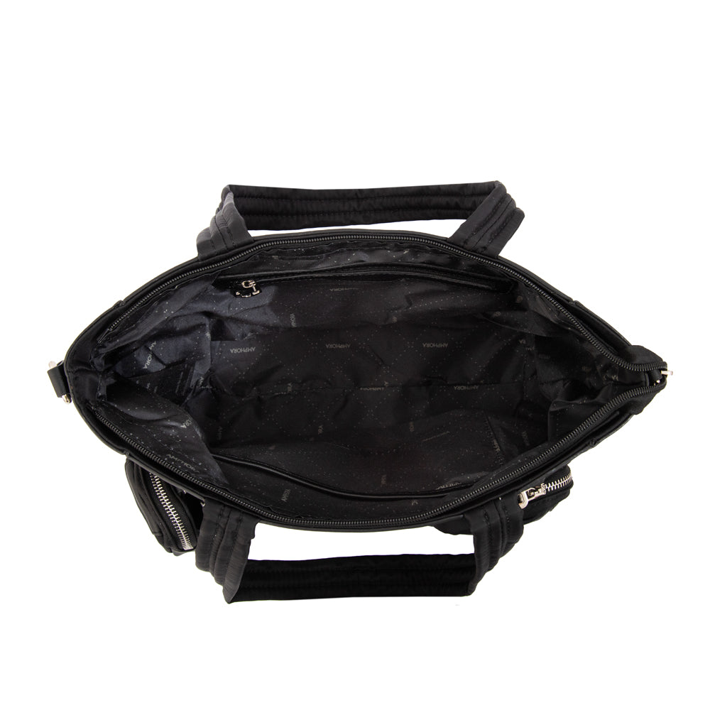 Cartera Dos Asas Evany Nylon Negro
