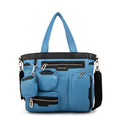 Cartera Dos Asas Evany Nylon Denim