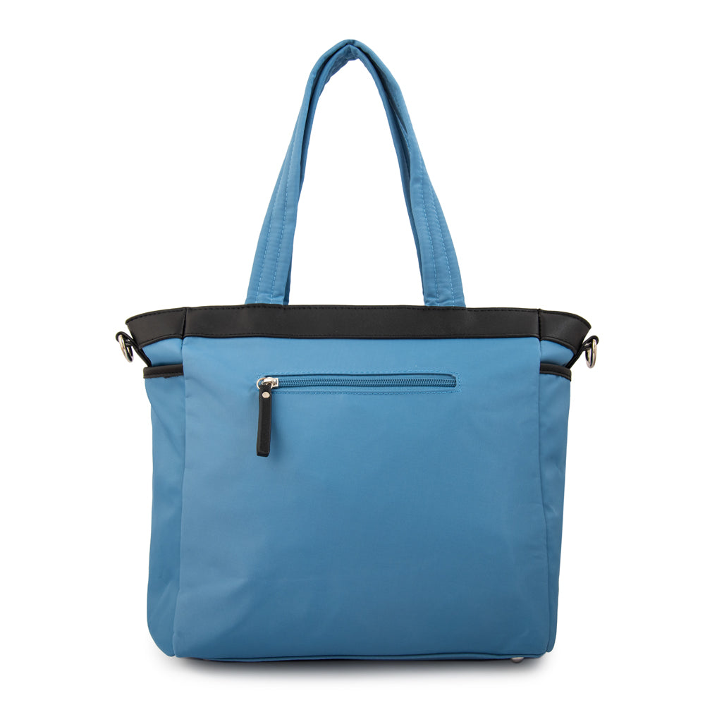 Cartera Dos Asas Evany Nylon Denim