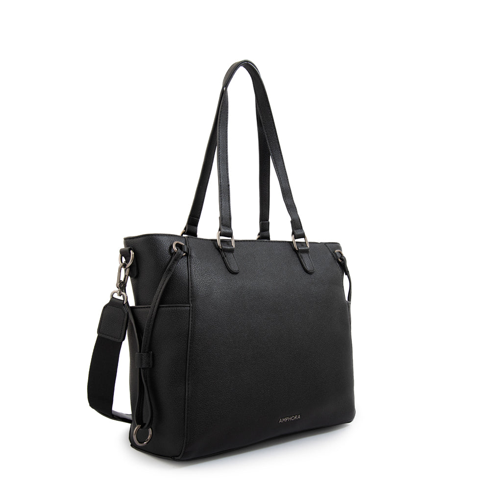 Cartera Dos Asas Porta Laptop 14" Romina Negro