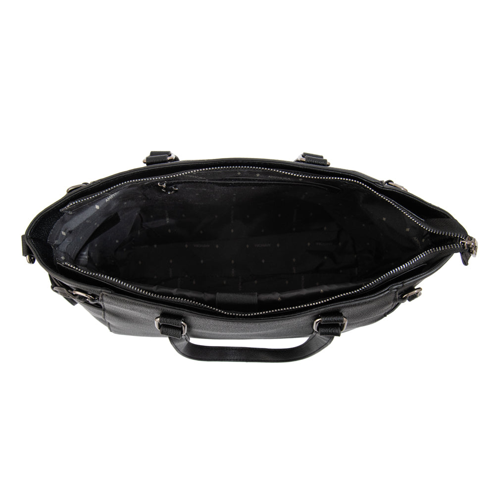 Cartera Dos Asas Porta Laptop 14" Romina Negro