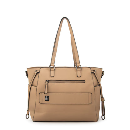 Cartera Dos Asas Porta Laptop 14" Romina Beige Oscuro