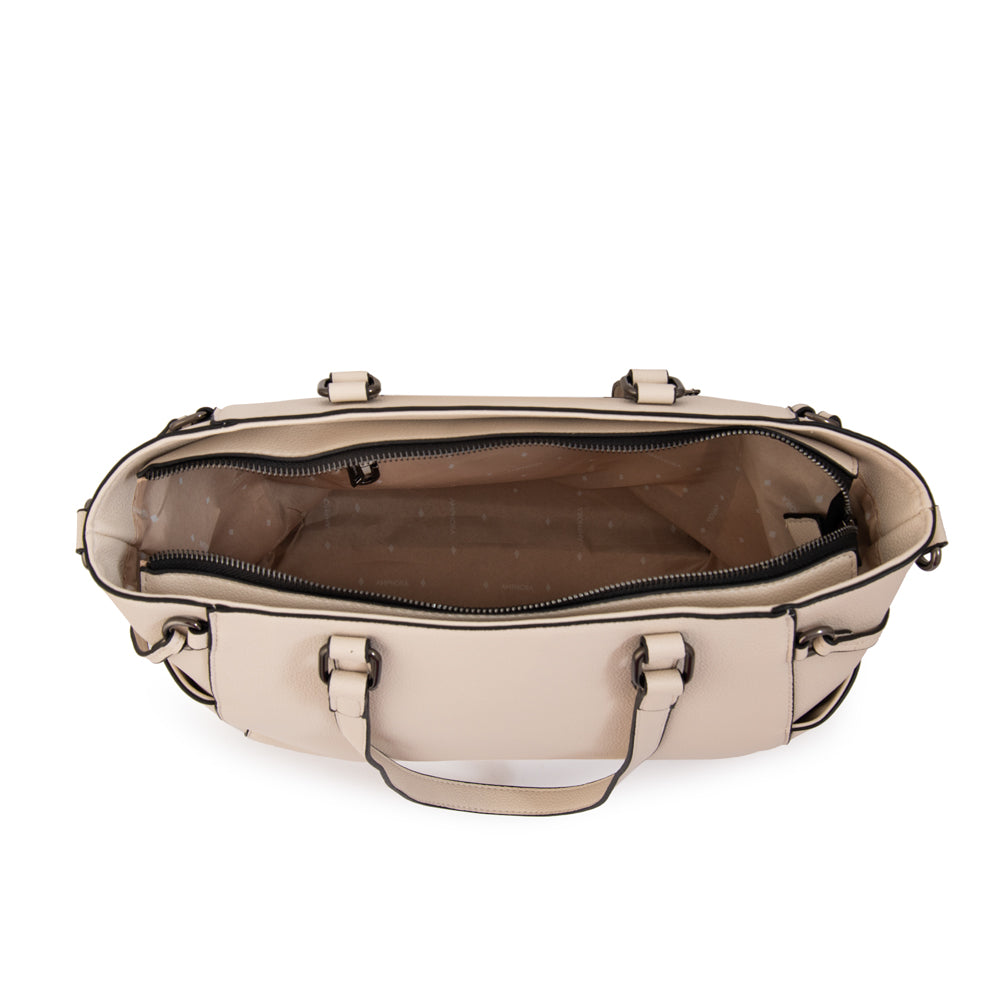 Cartera Dos Asas Portalaptop Romina Blanco Crudo