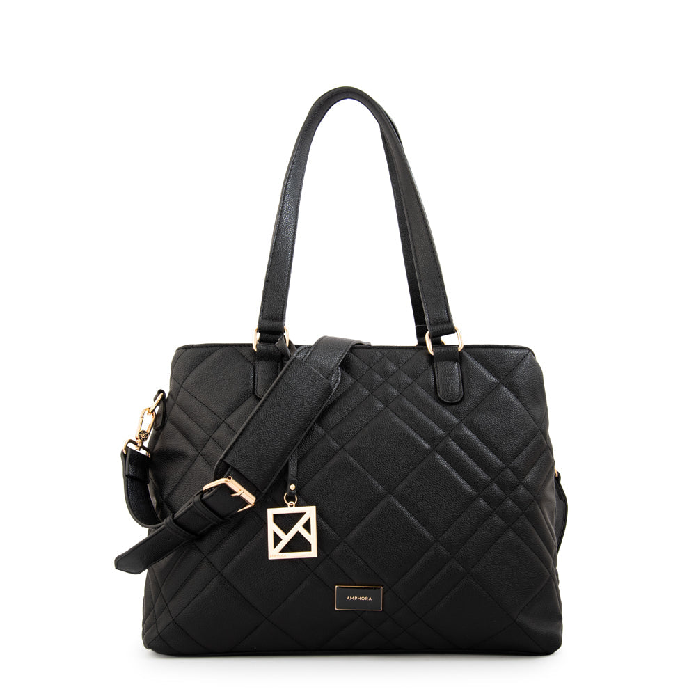 Cartera Dos Asas Porta Laptop 13" Anisa Negro