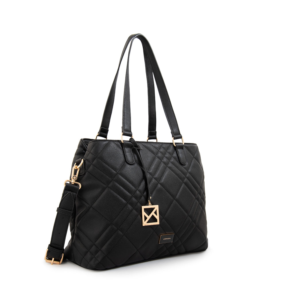 Cartera Dos Asas Porta Laptop 13" Anisa Negro