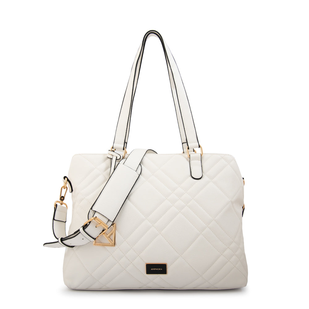 Cartera Dos Asas Porta Laptop Anisa Blanco