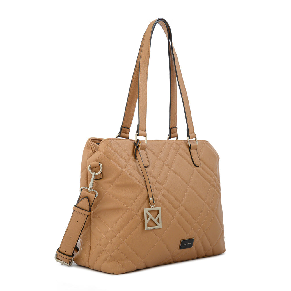 Cartera Dos Asas Porta Laptop 13" Anisa Camel