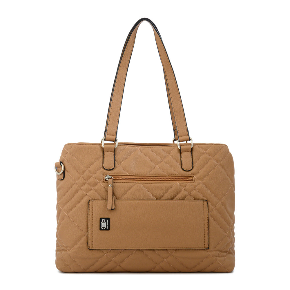 Cartera Dos Asas Porta Laptop Anisa Camel