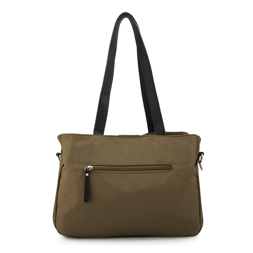 Cartera Dos Asas Teri Verde Oscuro