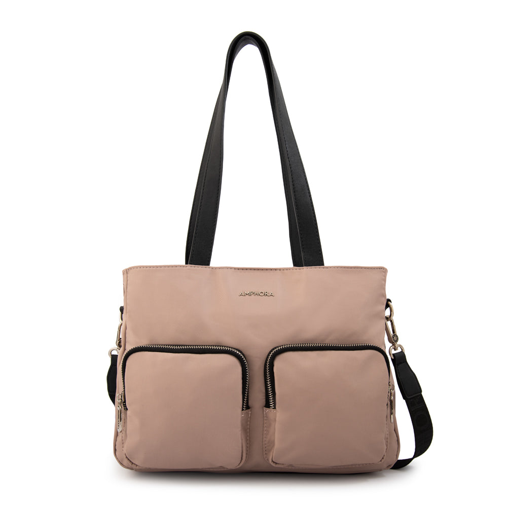 Cartera Dos Asas Teri Rosado Viejo