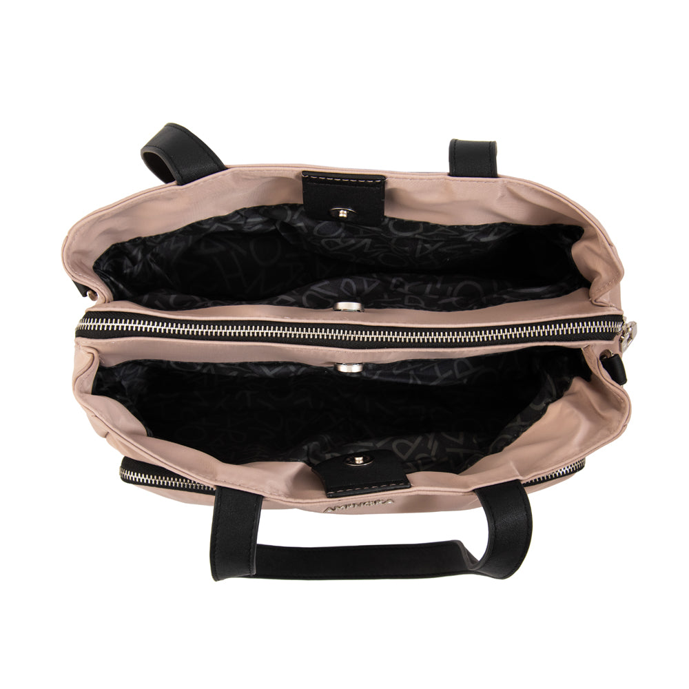 Cartera Dos Asas Teri Rosado Viejo