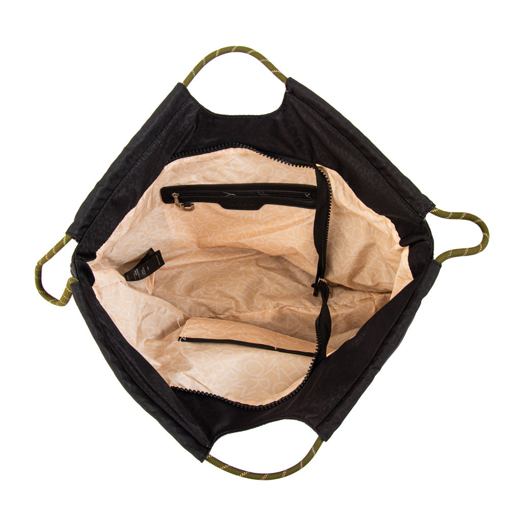 Cartera Dos Asas Kyoto Nylon Negro