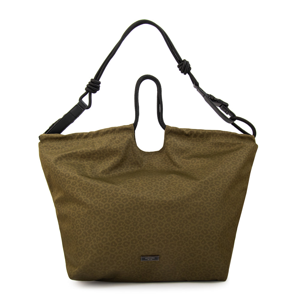Cartera Dos Asas Kyoto Nylon Verde Oliva
