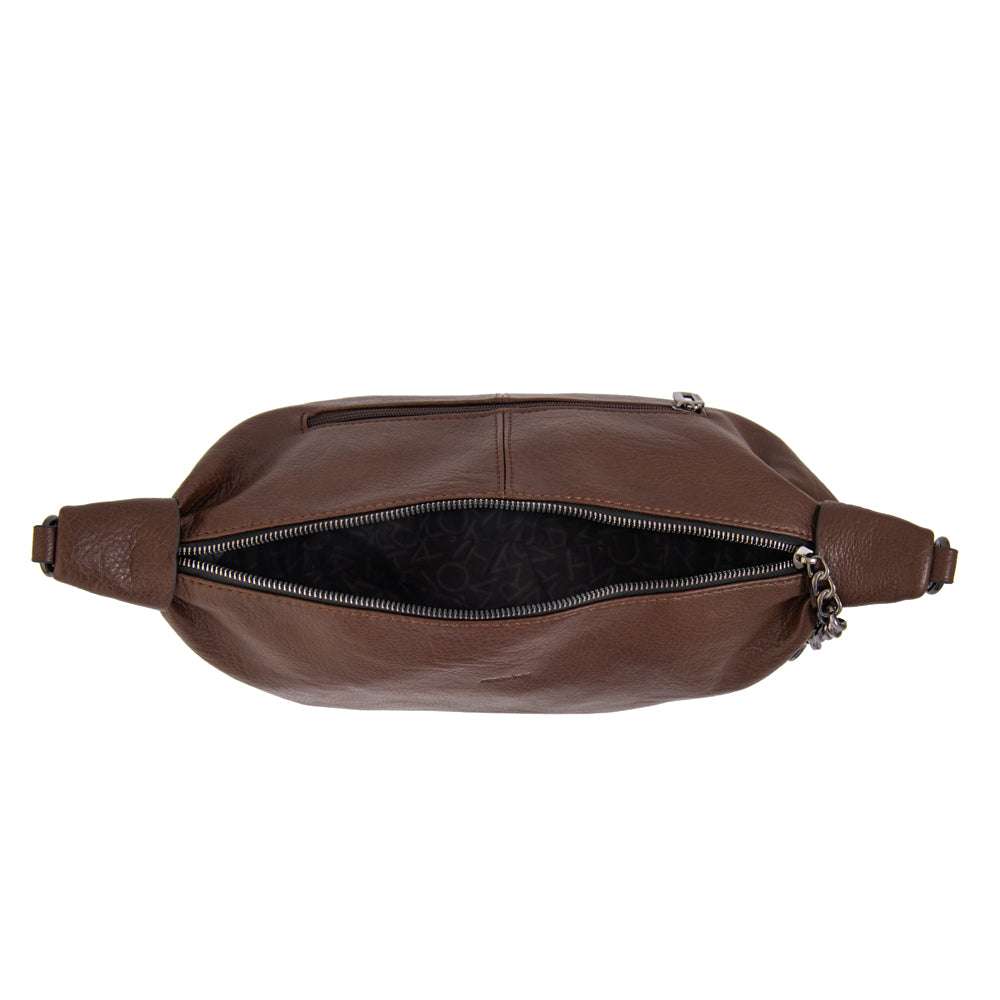 Cartera Oval Tiare Café Oscuro