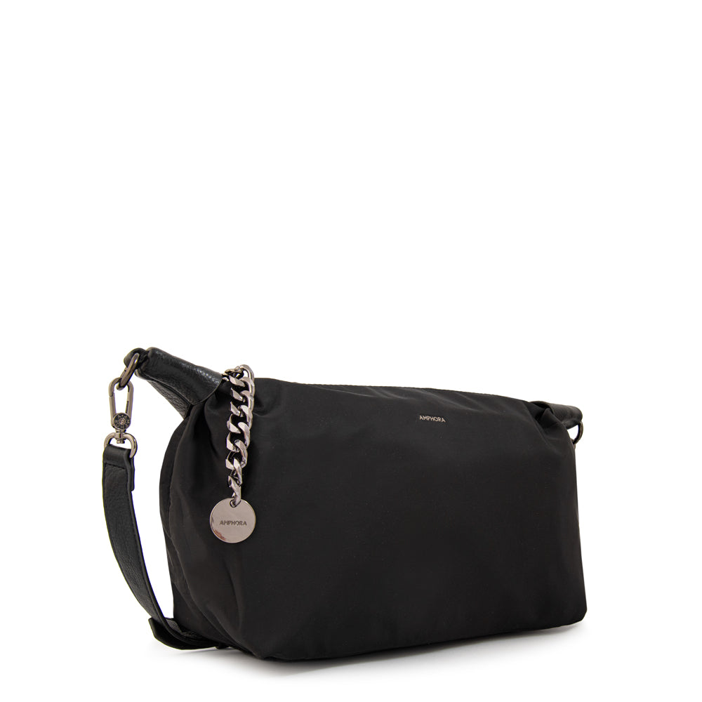 Cartera Oval Tiare Nylon Negro