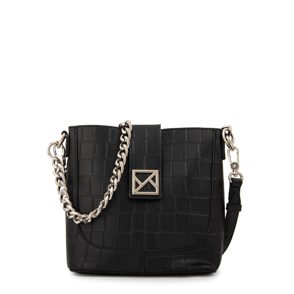 Crossbody Romina Croco Negro