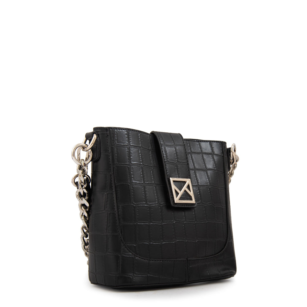 Crossbody Romina Croco Negro