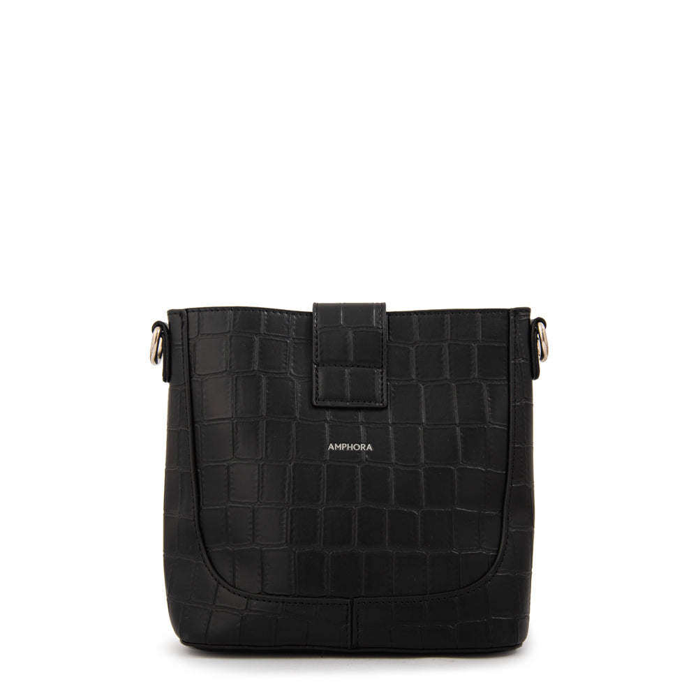 Crossbody Romina Croco Negro