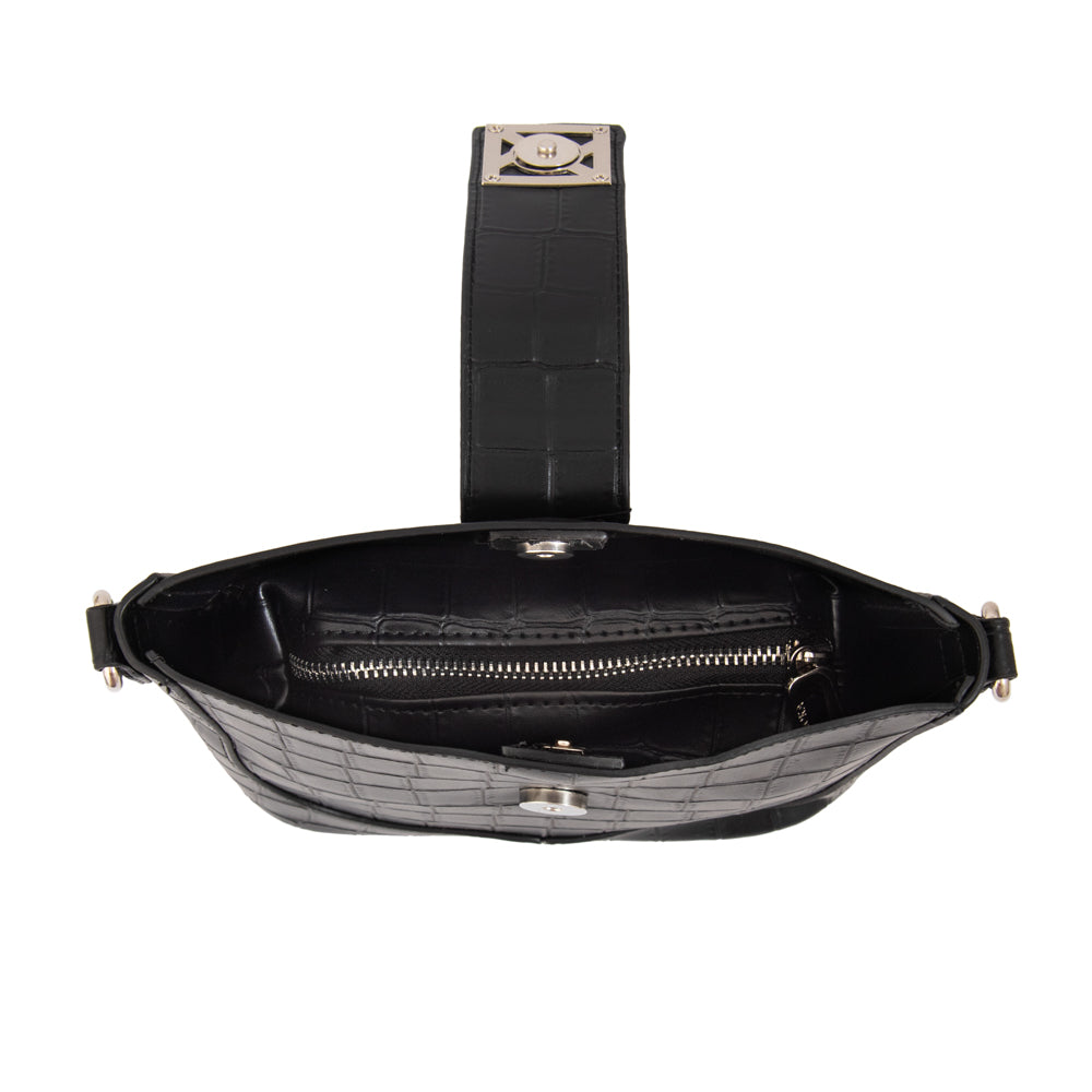 Crossbody Romina Croco Negro
