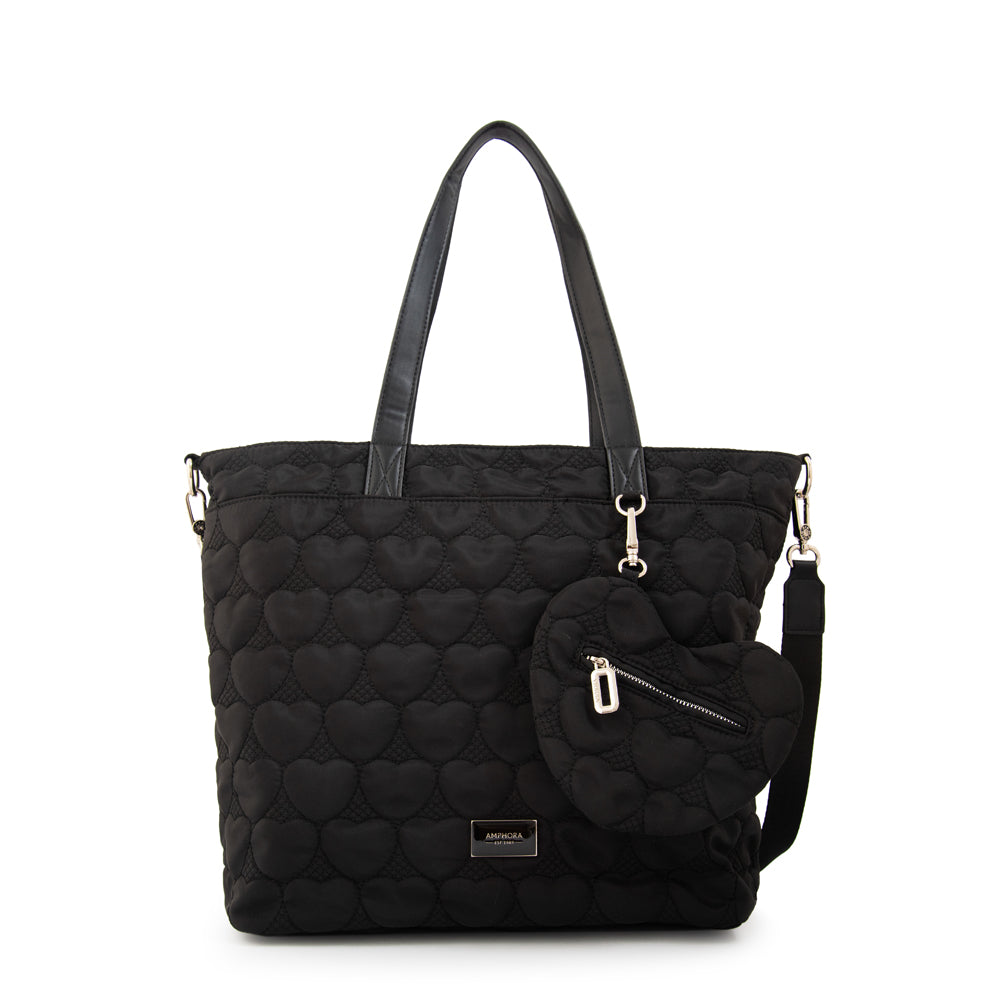 Cartera Dos Asas Juliet Nylon Negro