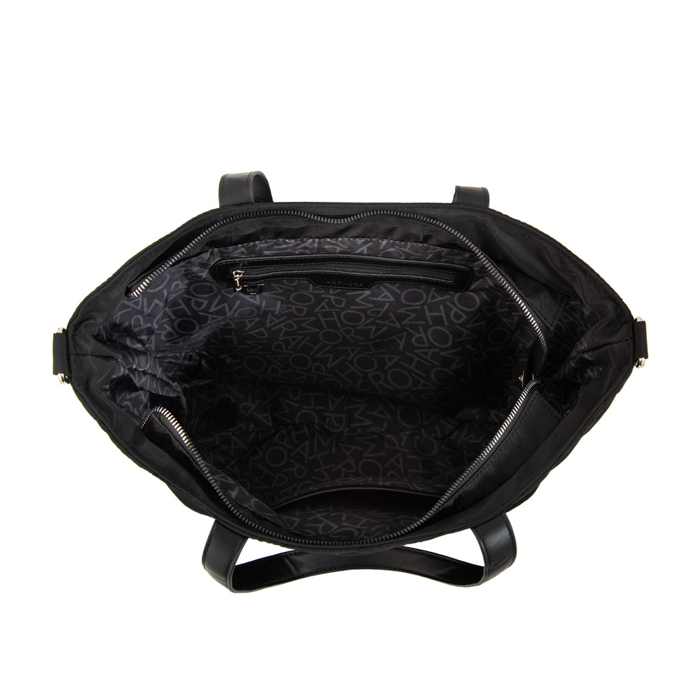 Cartera Dos Asas Juliet Nylon Negro