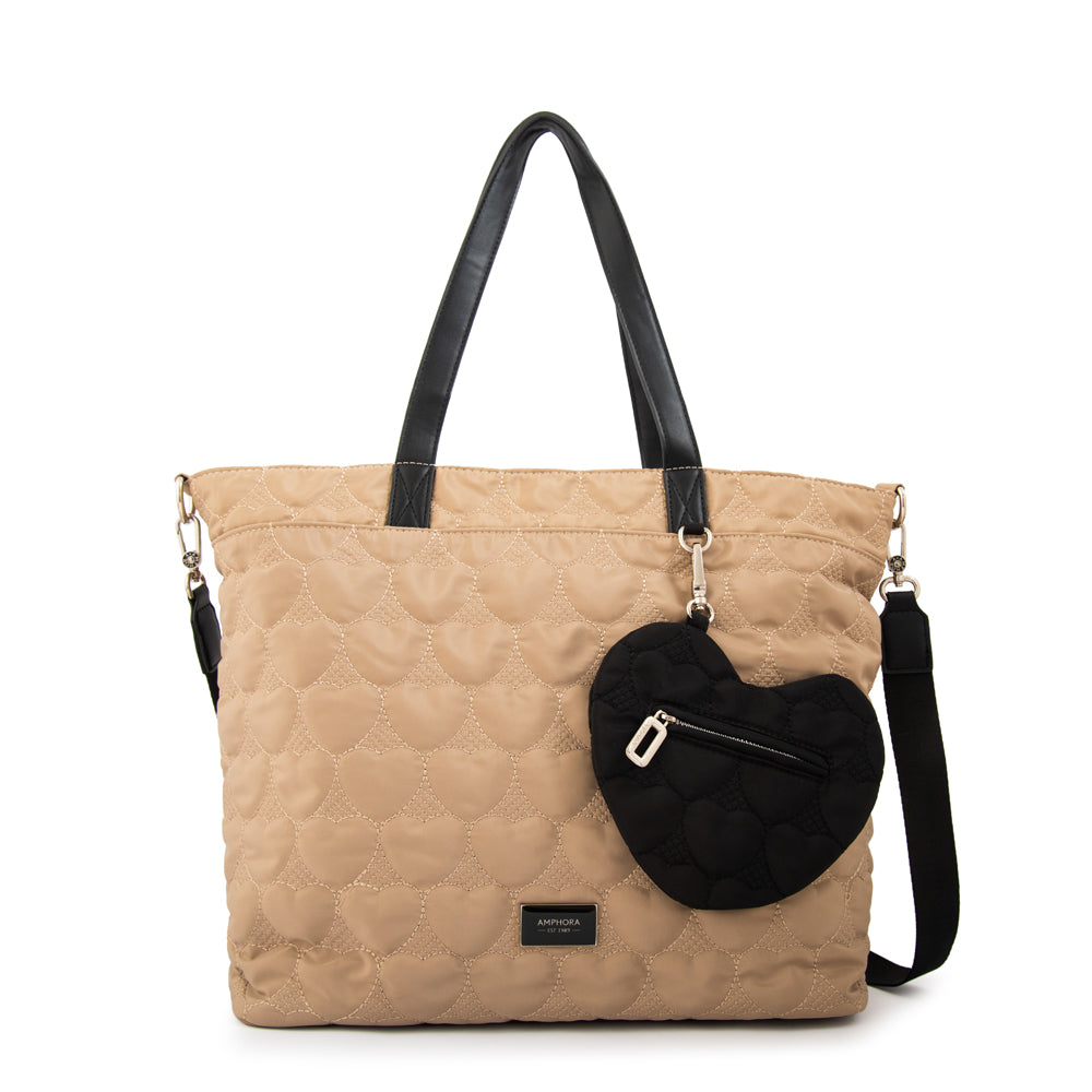 Cartera Dos Asas Juliet Nylon Beige
