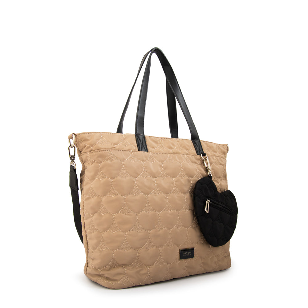 Cartera Dos Asas Juliet Nylon Beige