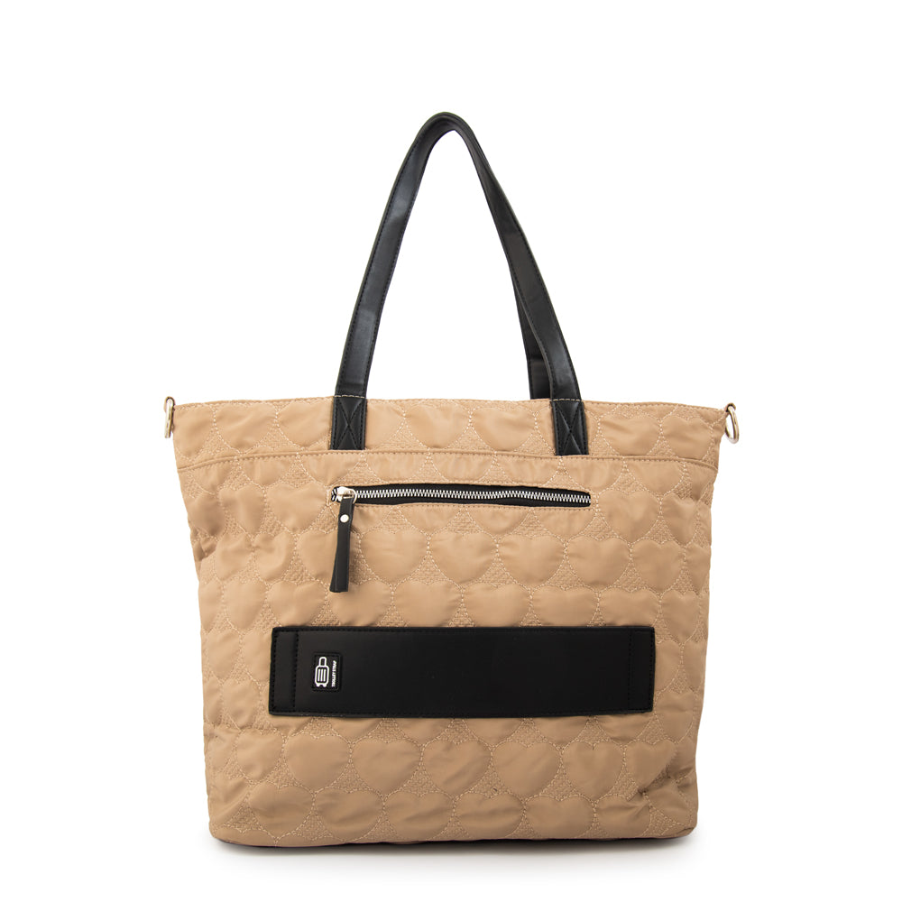 Cartera Dos Asas Juliet Nylon Beige