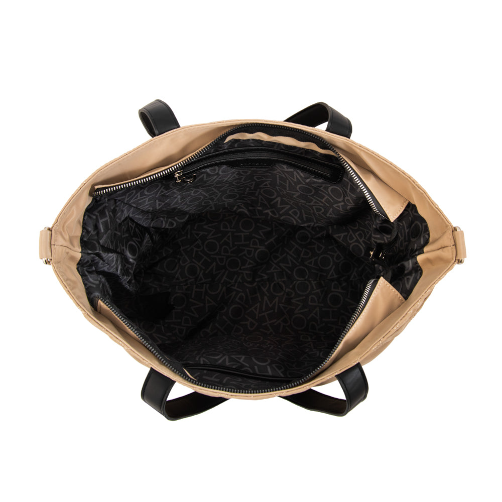 Cartera Dos Asas Juliet Nylon Beige