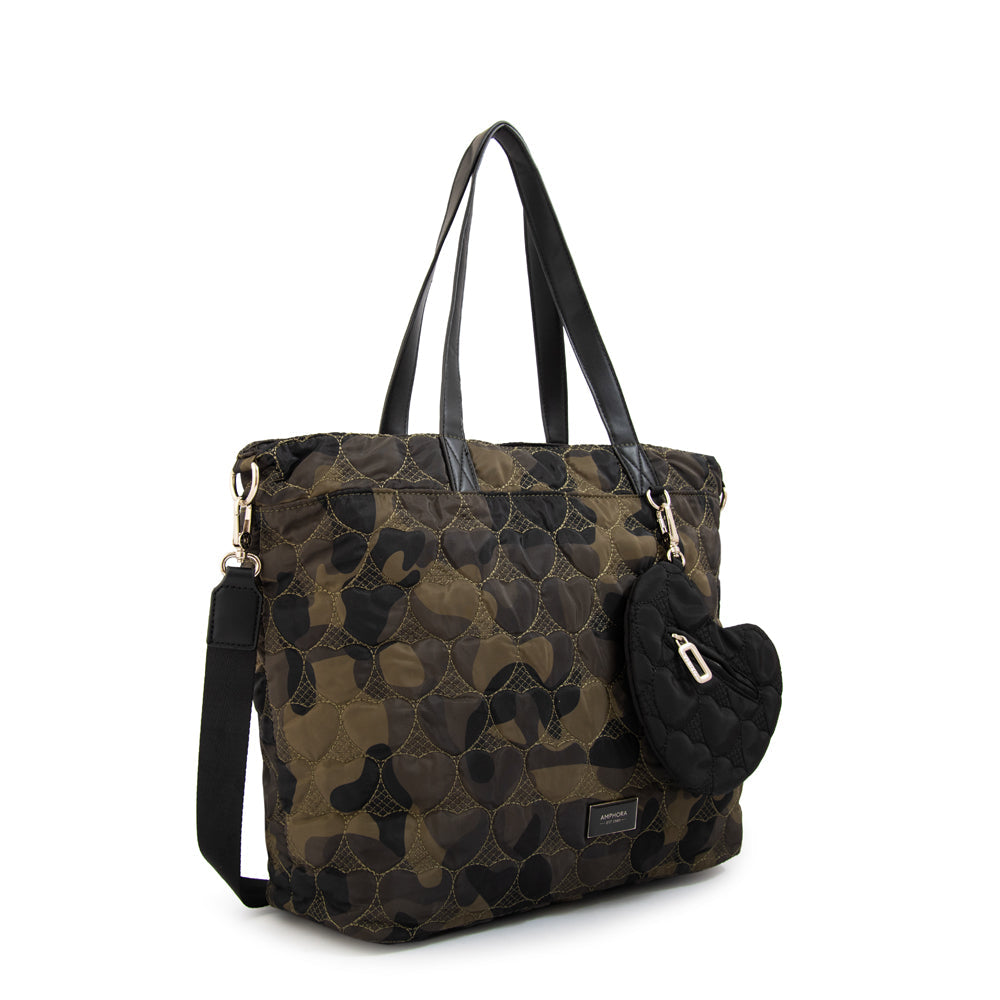 Cartera Dos Asas Juliet Nylon Verde Oscuro