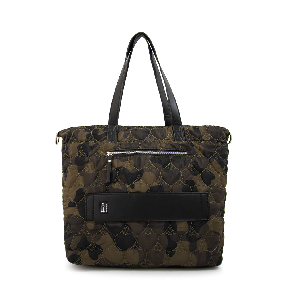 Cartera Dos Asas Juliet Nylon Verde Oscuro